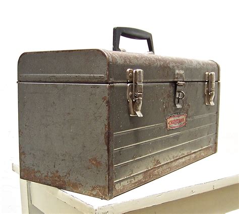 vintage metal tool boxes|small vintage metal tool box.